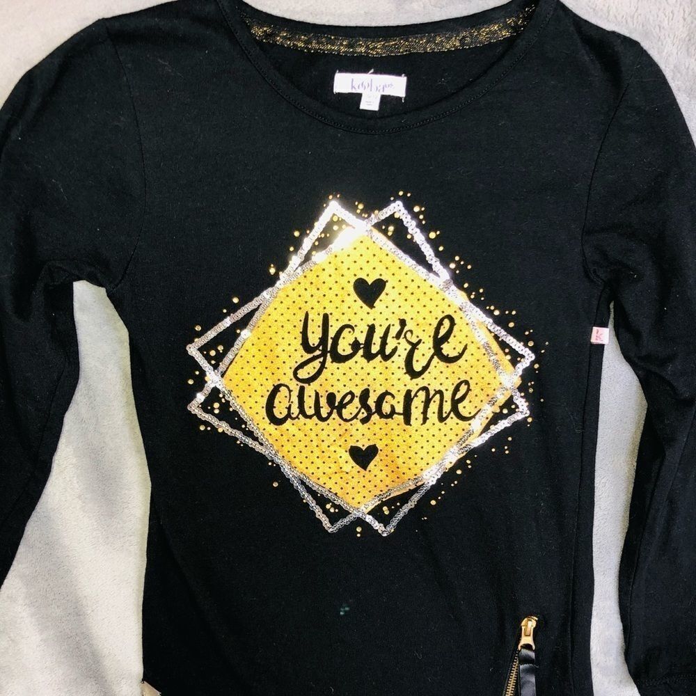 𝅺nwot Girls 10/12 Kooba Kids Graphic LS Shirt